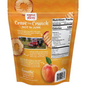 Back of Honeycrisp Simple Slices Apple Chips packaging